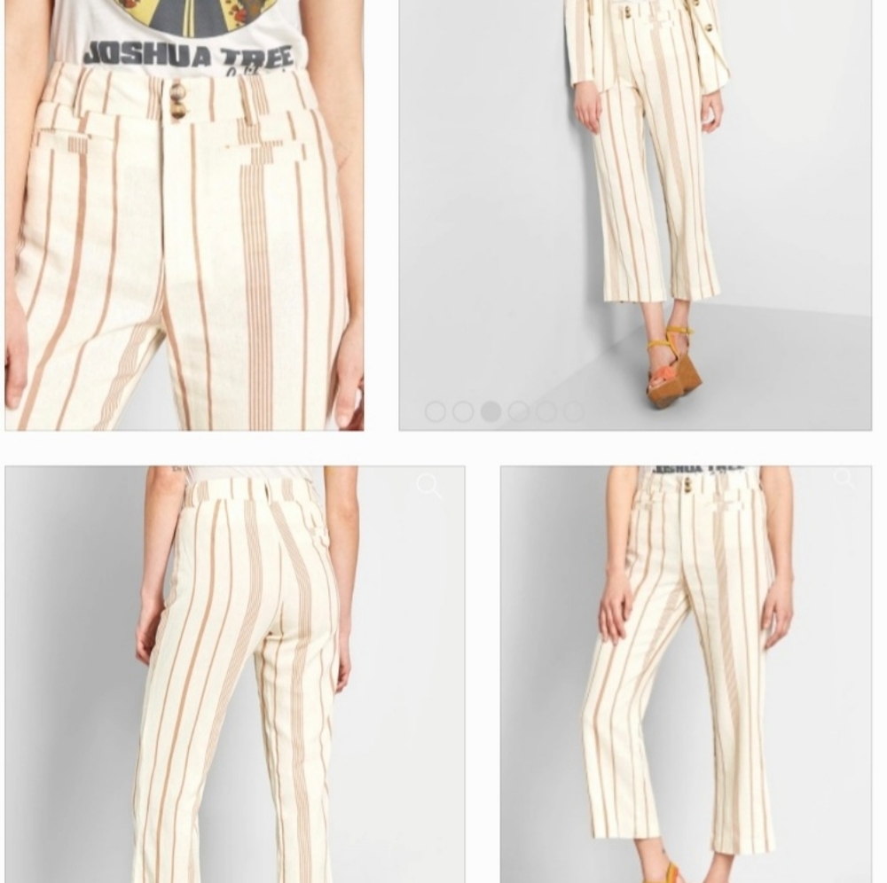 NWT Modcloth " New Opportunities" Capri Flare Linen Pants - Picture 1 of 10